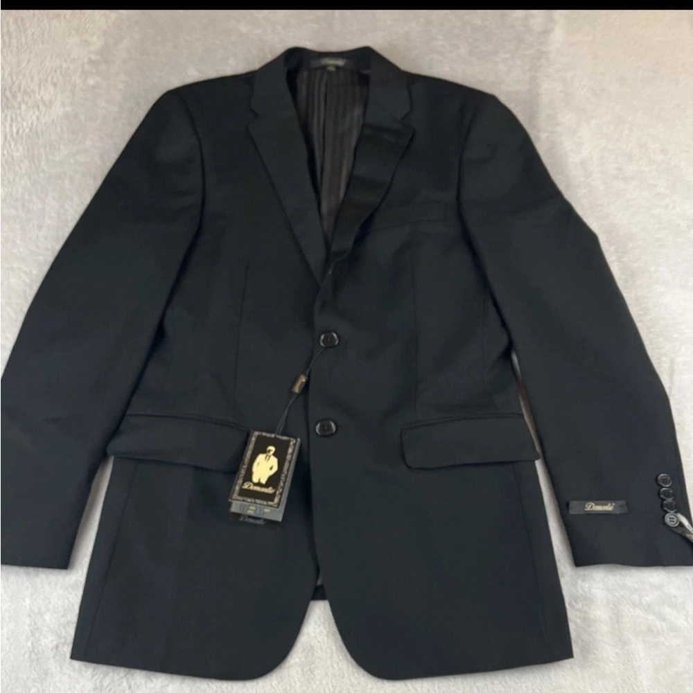 Demantie mens black Moder Tailored Fit Suit jacket size 34R